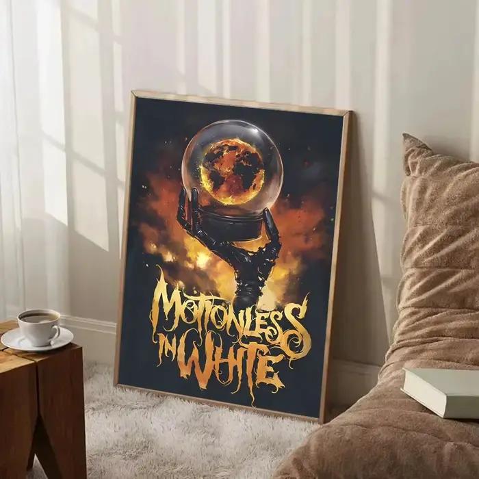 Affiche Music Dark M-Motionless in W-White, peinture murale, art mural pour salon, décoration de la maison et cadeaux