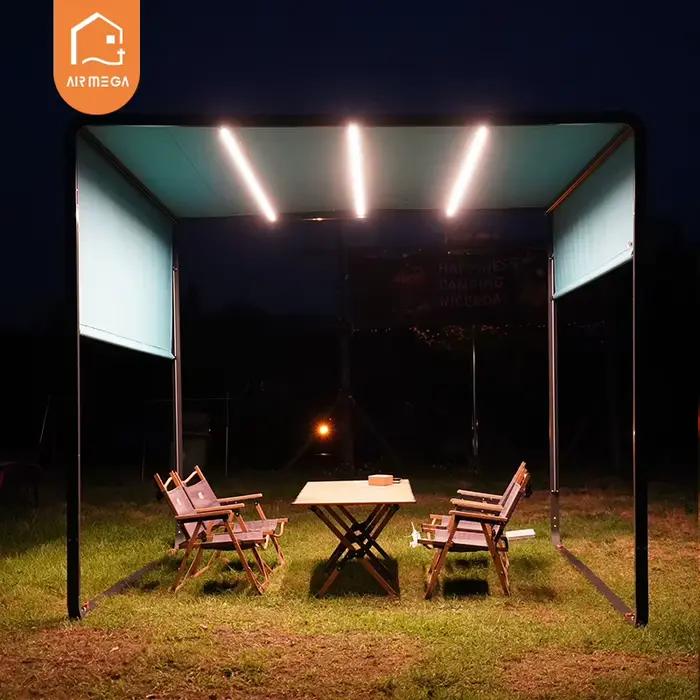 Pergola, Alliage d'aluminium 6063-T5 haute résistance, 3x3x2,2m, Gazebo, Protection UV, Auvent Sunbrella, Pavillon pour jardin, terrasse