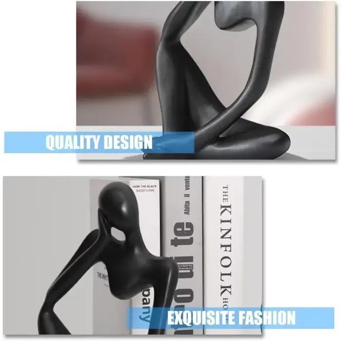 Décorations pour la maison salon bureau Mini penseur Sculpture ornements résine noir moderne Sculptures abstraites