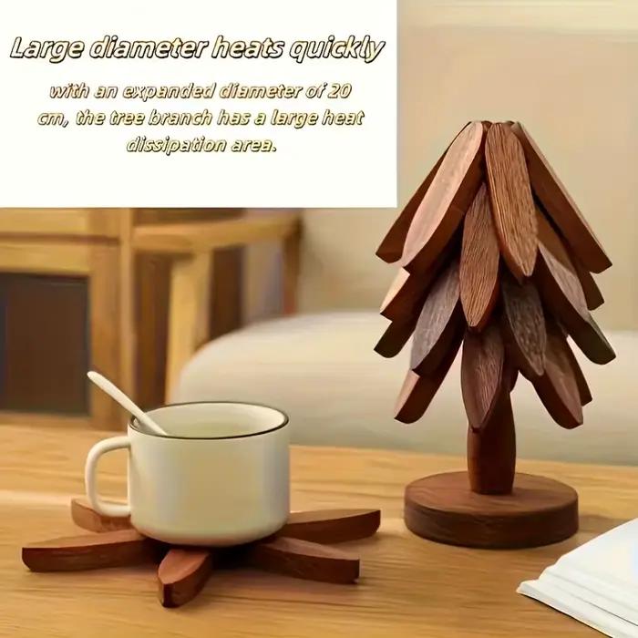 Support Design d'arbre Trivets en bois décoratif Anti-brûlure résistant à la chaleur tapis de Table dessous de verre