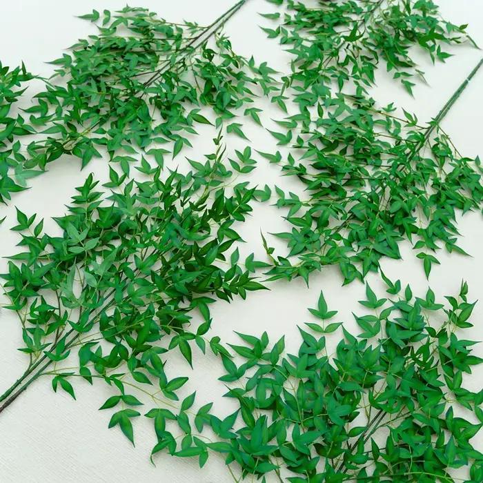 Branche Artificielle 126cm Feuilles de Bambou Vertes Décoration de Table Maison Fournitures de Photographie Matériel pour Arrangements Floraux Mariage C1803