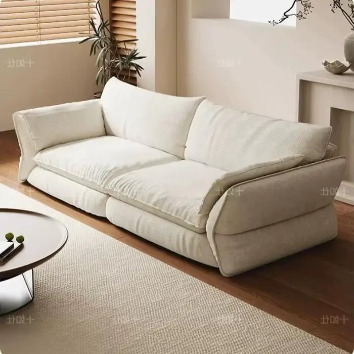 Canapé en tissu flanelle chenille en style minimaliste moderne pour salon, avec remplissage à mémoire de forme et latex naturel, pour occasions spéciales et décoration intérieure