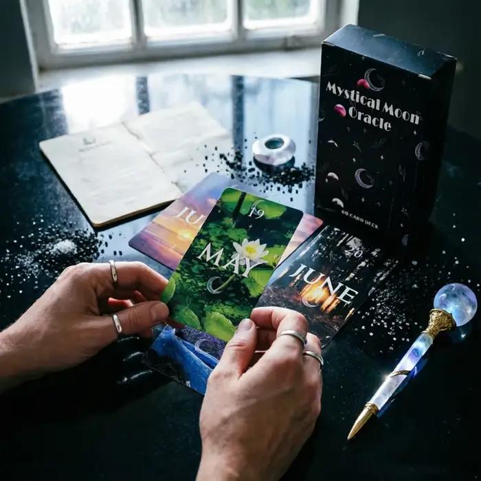 Jeu de cartes Oracle Mystical Moon, 60 cartes avec significations pour la divination des âmes sœurs, jouet de fête, jeu de divertissement et de loisirs