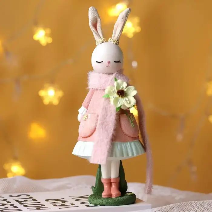 Ornements de table de lapin de dessin animé mignon pour la maison