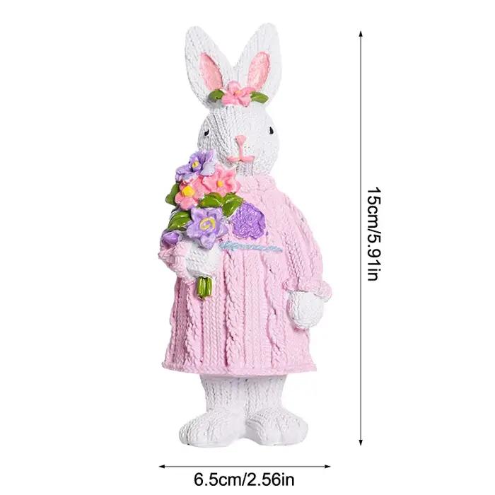 Décoration de Pâques : Figurine de Lapin de Pâques Printanier