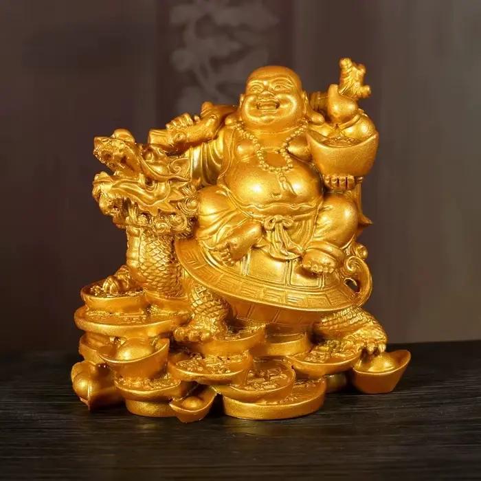Statue de bouddha riant en résine