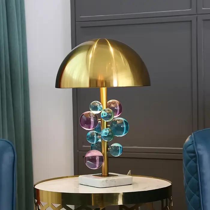 Lampadaire LED créatif nordique boule de verre colorée lampe champignon design italien décoration de salon chambre lampe de lecture