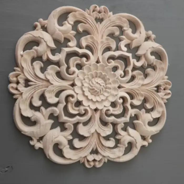 Décalcomanie de sculpture sur bois élégante pour décoration murale ou meuble intérieur occasions spéciales
