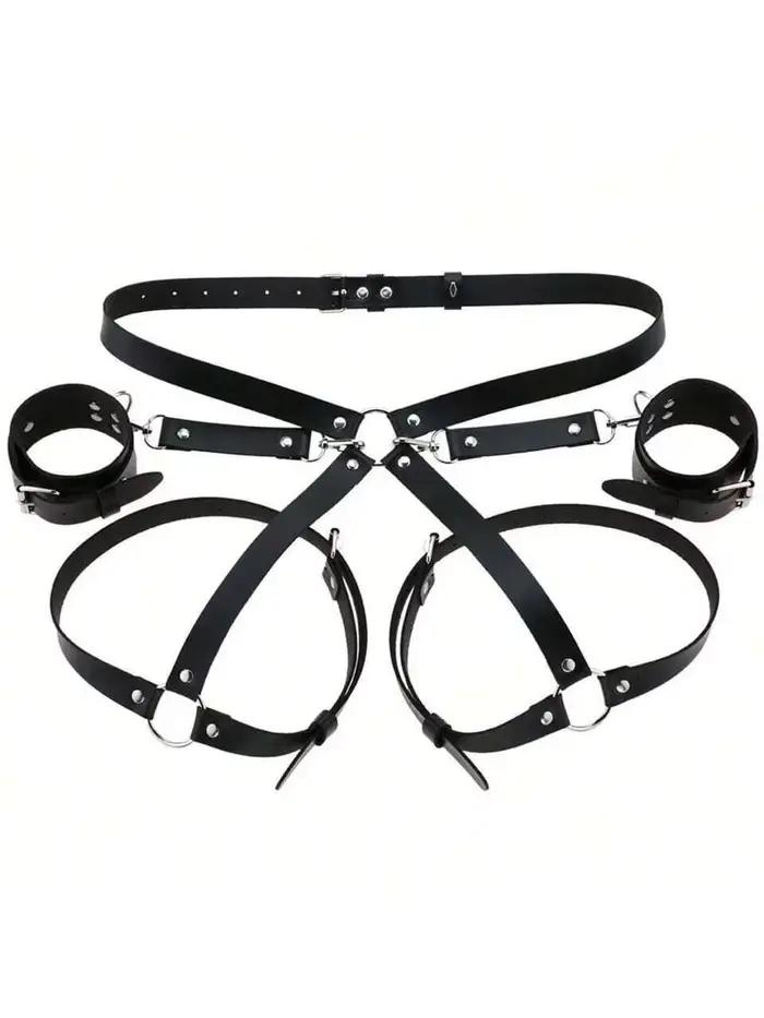 Manette jouet en cuir PU, sangle de retenue, menottes de Bondage, sangle de liaison, ensemble BDSM, fournitures de fête pour Couples, accessoires Sexy