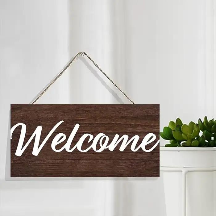 Plaques d'art en bois pour décoration murale de bienvenue