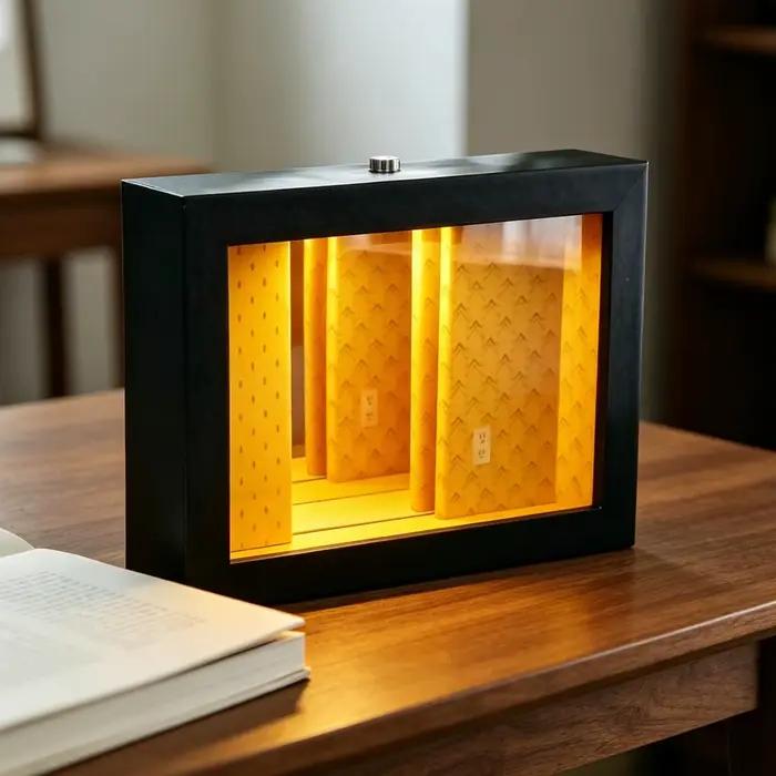 Décoration de bureau : Cadre lumineux avec miroir 3D effet abysse