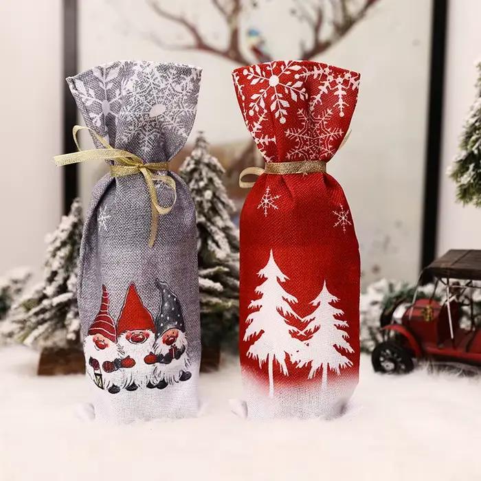 Couverture de bouteille de vin de noël