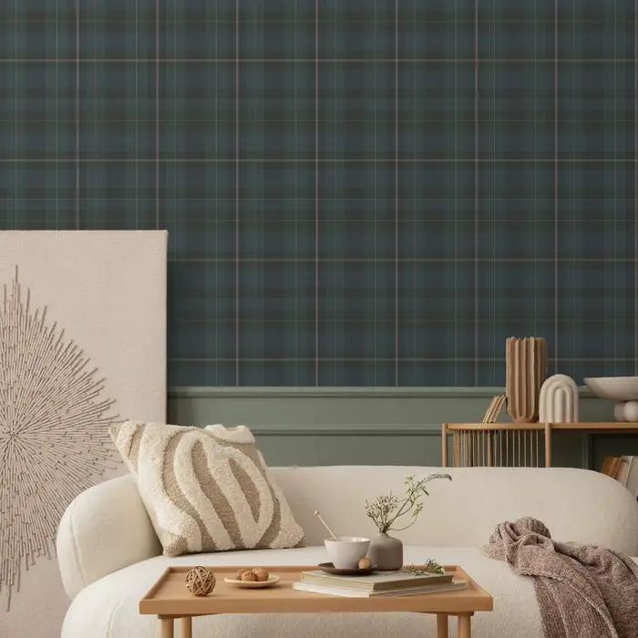 Papier peint traditionnel en Tartan écossais