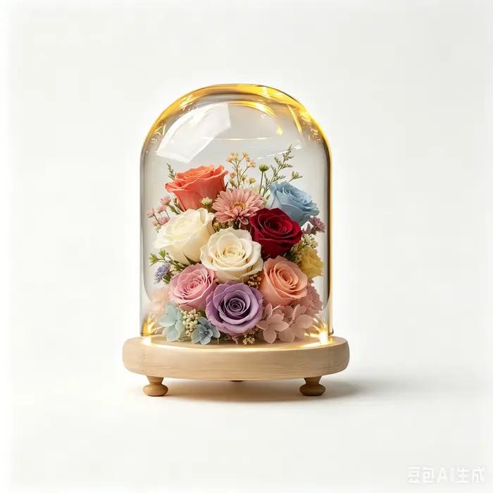 Dôme de présentation cylindrique en verre DIY avec base en bois pour bijoux et souvenirs occasions spéciales-decoration-boîte de rangement-fonction anti-poussière