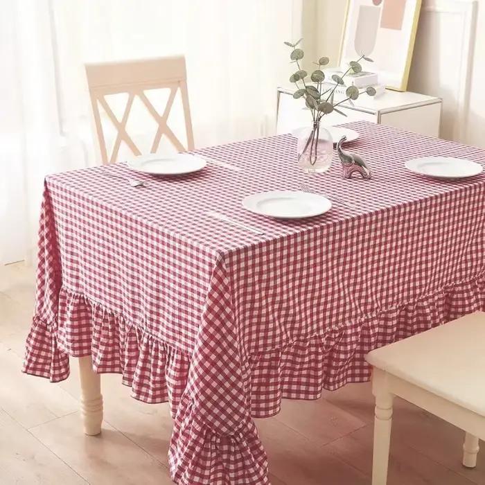 Nappe de noël à carreaux de buffle rouge et blanc