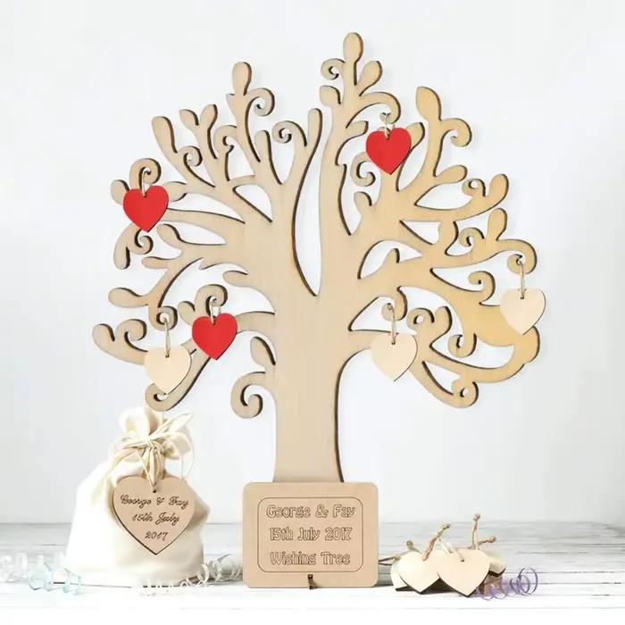 Embellissements d'arbre en bois vierge pour bricolage