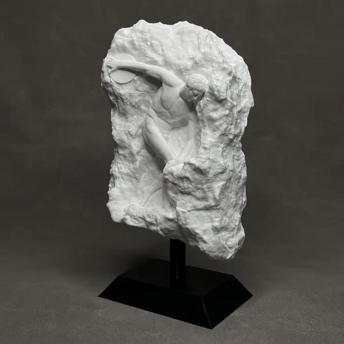 Statue grecque du Discobolos en plâtre, sculpture d'athlète romain, décoration de bureau pour salon, bureau, bibliothèque, esthétique rétro, cadeau artistique