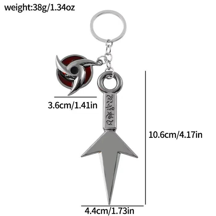 Porte-clés Anime Ninja Tools, accessoires Anime, modèle en métal Kunai Shuriken, pendentif porte-clés pour femmes, hommes, fans, cosplay, cadeaux
