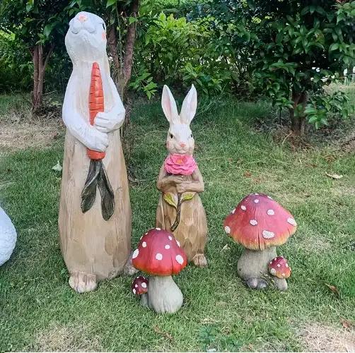 Ornements de paysage en résine de champignon pour jardin, cour d'école maternelle, accessoires extérieurs, décoration ludique et colorée