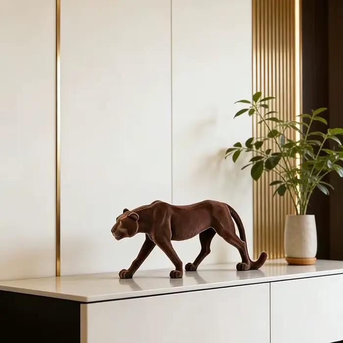 Décoration Léopard Abstrait Luxe en Résine