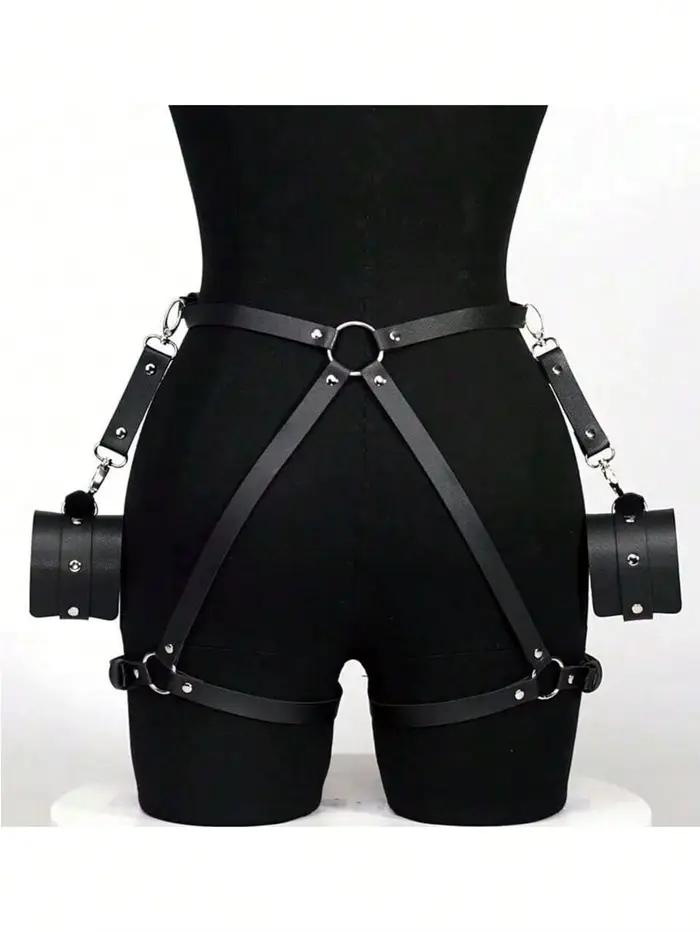 Manette jouet en cuir PU, sangle de retenue, menottes de Bondage, sangle de liaison, ensemble BDSM, fournitures de fête pour Couples, accessoires Sexy