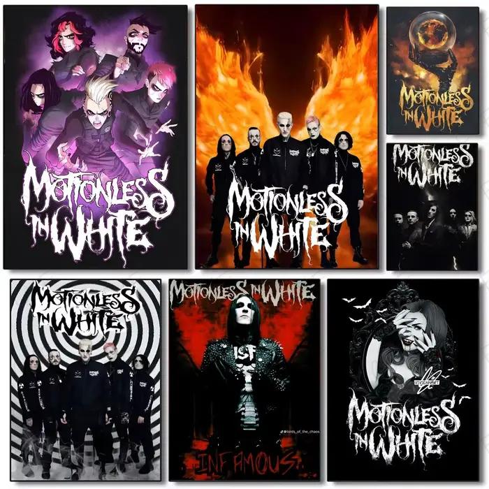 Affiche Music Dark M-Motionless in W-White, peinture murale, art mural pour salon, décoration de la maison et cadeaux