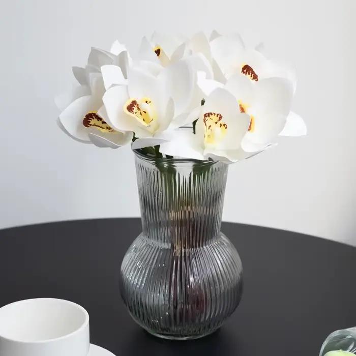 1 Bouquet de 6 fleurs d'orchidées simulées pour décoration de mariage