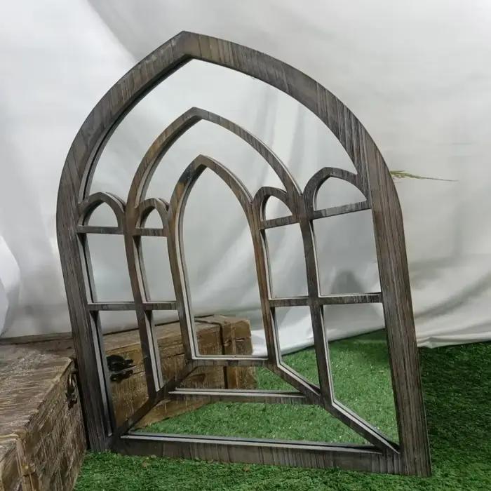 ‌ Miroir mural de campagne française – Accent suspendu Vintage en bois massif pour ferme