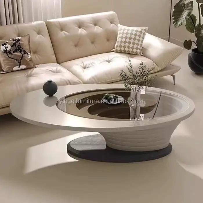 Tables basses créatives nordiques pour meubles de salon avec miroir supérieur en verre sur la Table centrale