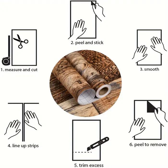 Papier peint en bois réaliste 3D – PVC auto-adhésif
