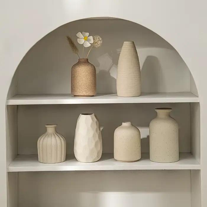 Vase en céramique INS, pot à fleurs blanc
