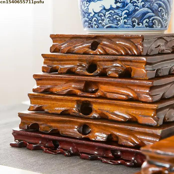 Base en bois chinois traditionnel pour figurines et décorations à offrir pour la maison et les occasions spéciales