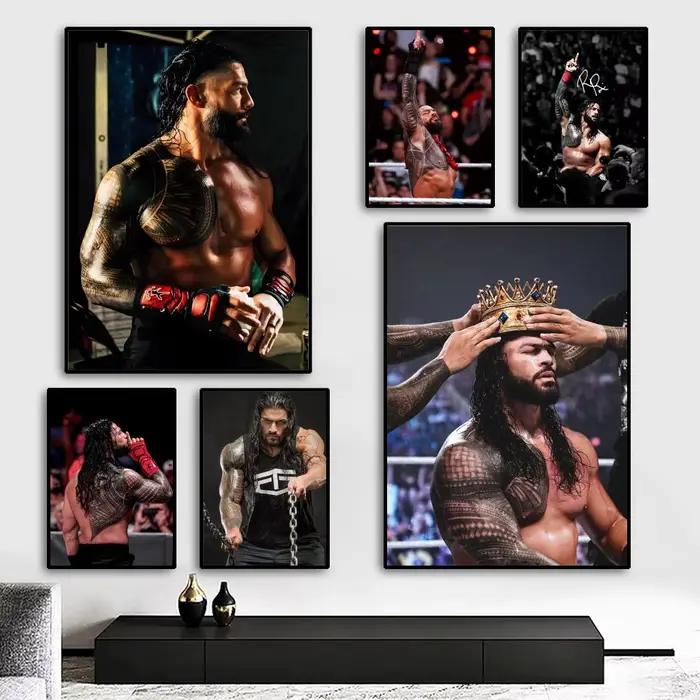 R-roman r-reigns affiche de lutte professionnelle impression HD toile murale personnalisée Photos d'art pour salon décor à la maison