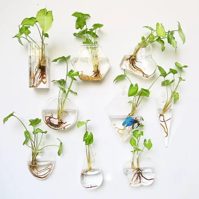 Vase à fleurs en verre suspendu au mur, Terrarium mural pour Aquarium, conteneur de fleurs, Pots de jardinière, décoration de jardin de maison