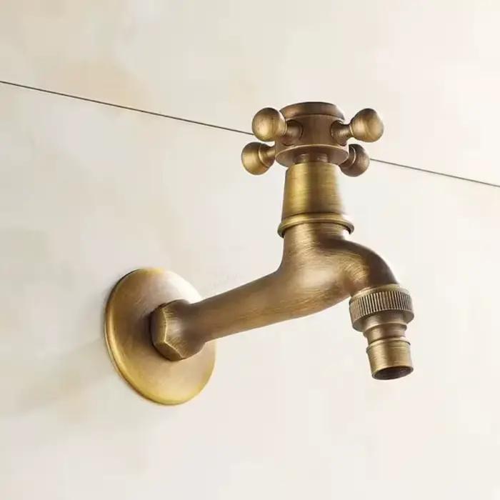 Robinet d'évier Antique mural à poignée unique, robinet de lavabo d'extérieur, robinet d'eau décoratif de jardin, accessoires de salle de bains