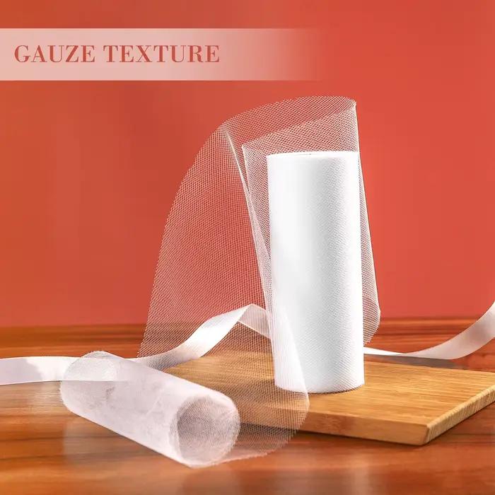 1 Rouleau de Tulle Décoratif 22m Blanc Maille Fine pour Mariage