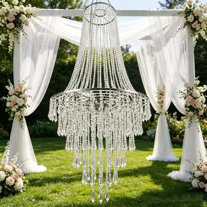 Décorations de plafond de mariage en acrylique transparent