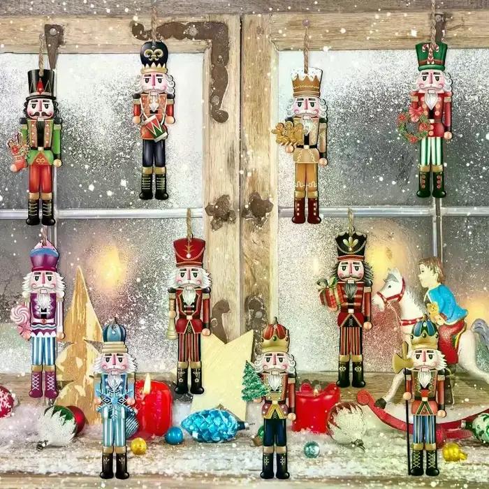 Ensemble décoratif casse-noisette en bois