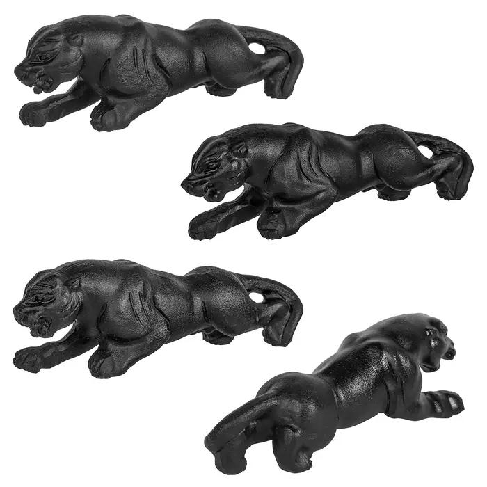 Statuette en obsidienne noire sculptée à la main de panthère, ornement de bureau, décoration d'intérieur pour cadeau spécial occasions
