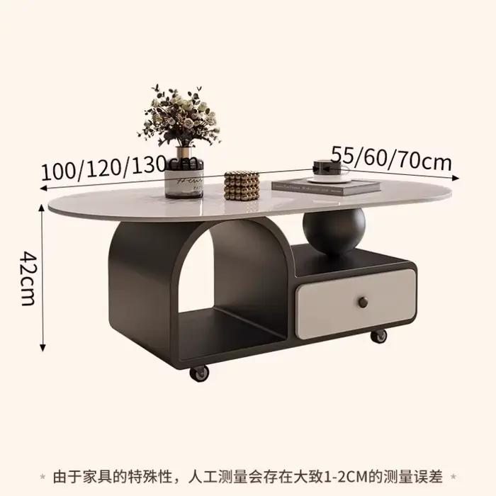 Roues ornements Table basse rangement relié Design minimaliste