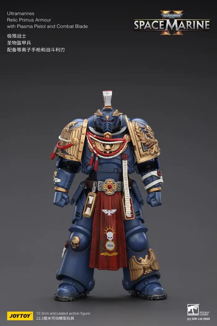 【Accessoires】Figurines d'action Joytoy Warhammer 1/18 Ultramarines Relic Primus Armour avec pistolet à plasma et lame de combat, modèle de jouet