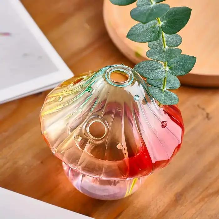 Vase à champignons en verre Boho