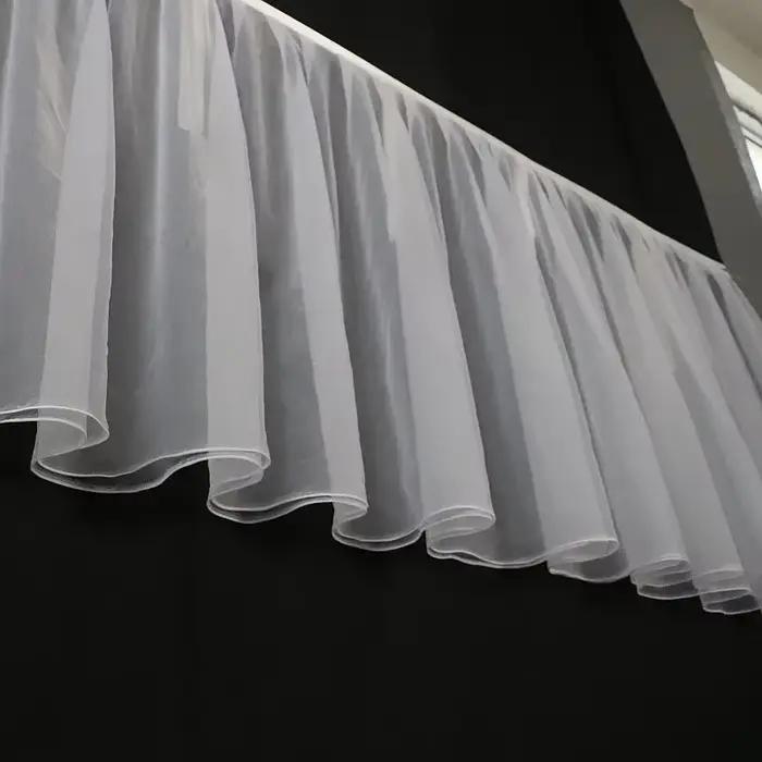 Rideaux de plafond de mariage en tissu Tulle en forme de S
