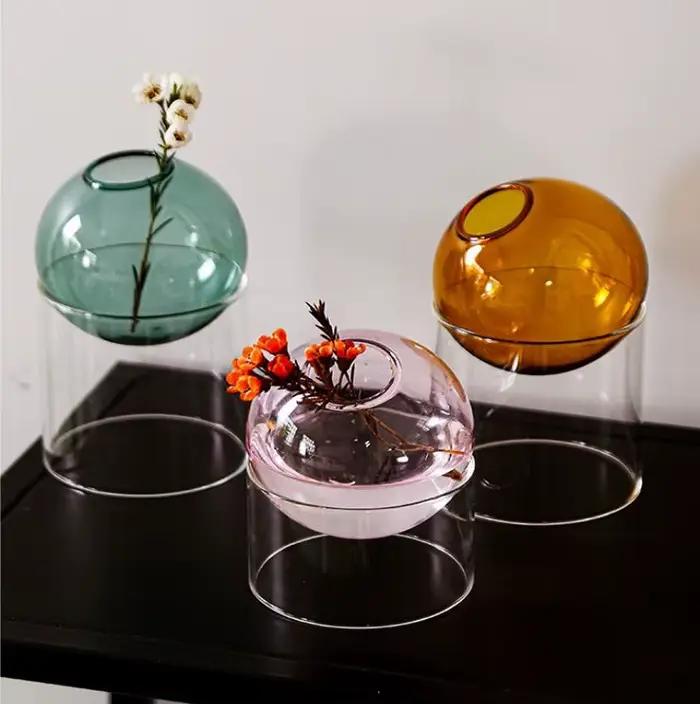 Vase en verre sphéroïdal créatif