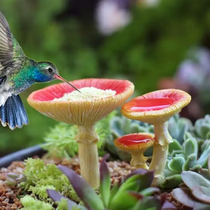 Mangeoire à oiseaux en forme champignon