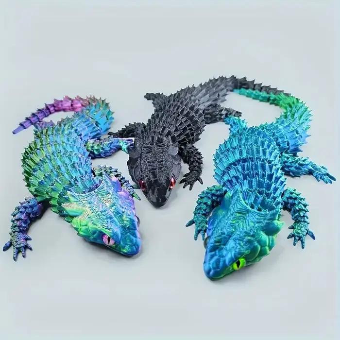 Ornement caméléon d'impression 3D (2025 nouveau) : modèle de lézard rampant de couleur dégradée – Décor créatif pour bureau, étagère et accent de la maison