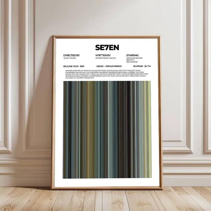 Affiches et images du film Se7en noir rétro, peinture sur toile, art mural, décoration de chambre à coucher, impression murale, Cuadros