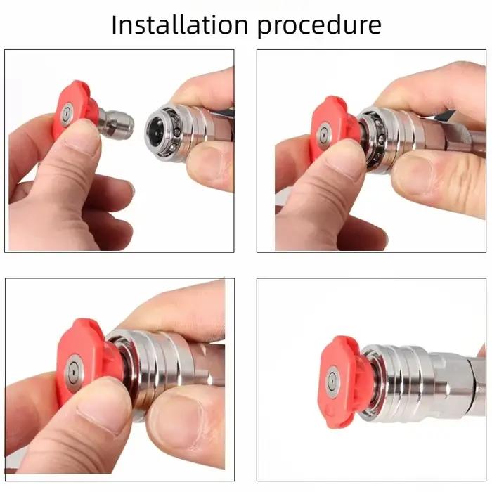 Adaptateur à dégagement rapide 1/4 pour pistolet de lavage haute pression Nilfisk KEW, connecteur de conversion SS avec kit de buses de pulvérisation multi-angles