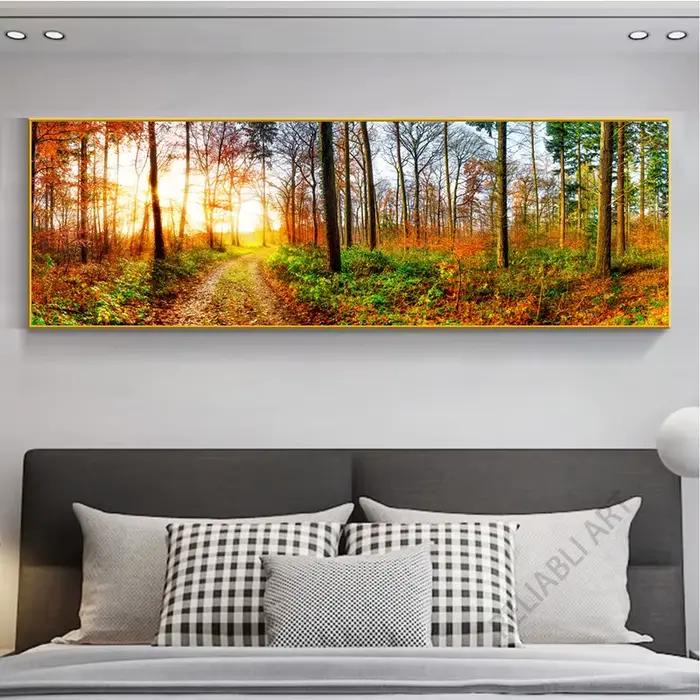 Paysage naturel forêt Panorama HD photos toile peinture mur Art lumière du soleil