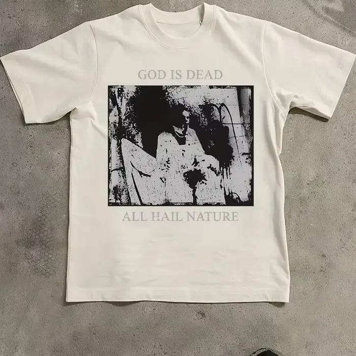 T-shirts graphiques God Is Dead - T-shirts à thème horrifique nihiliste et misanthropique, coupe régulière, manches courtes